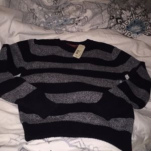 Boys sweater black grey size L 14/16